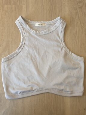 Bella Marie Light Gray Ribbed Crop Tank